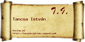 Tancsa István névjegykártya